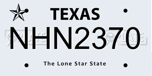 NHN2370 Texas License Plate