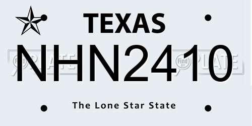 NHN2410 Texas License Plate