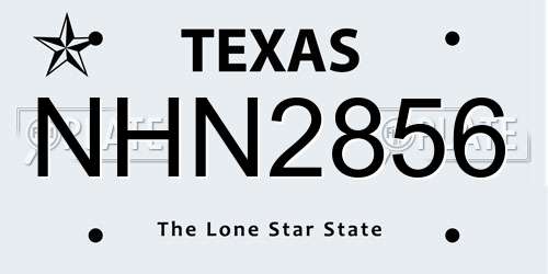 NHN2856 Texas License Plate