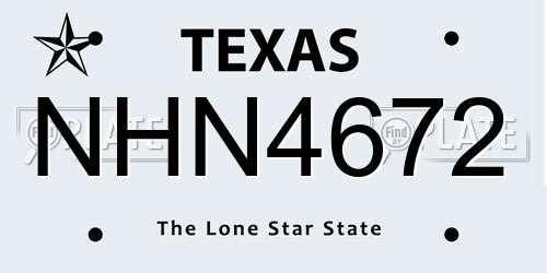 NHN4672 Texas License Plate
