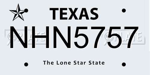 NHN5757 Texas License Plate