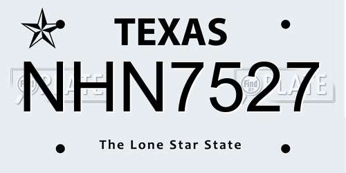 NHN7527 Texas License Plate