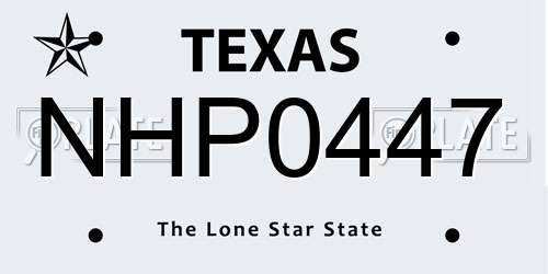 NHP0447 Texas License Plate