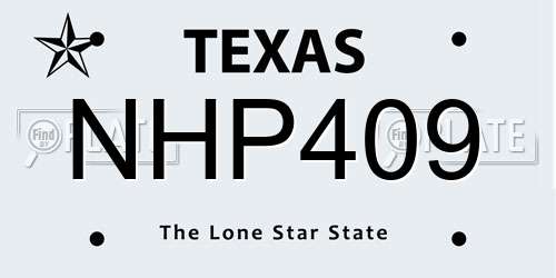 NHP409 Texas License Plate