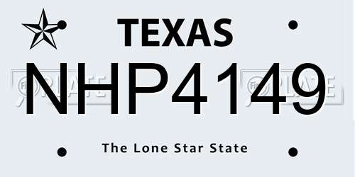 NHP4149 Texas License Plate
