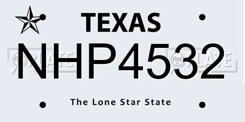 NHP4532 Texas License Plate