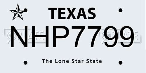 NHP7799 Texas License Plate