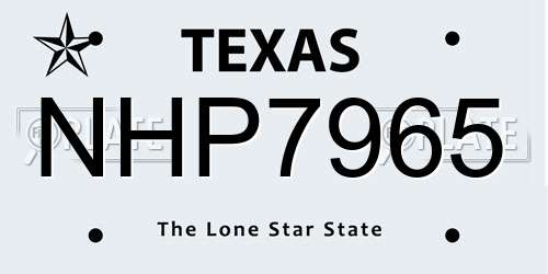 NHP7965 Texas License Plate