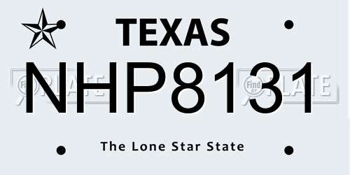 NHP8131 Texas License Plate