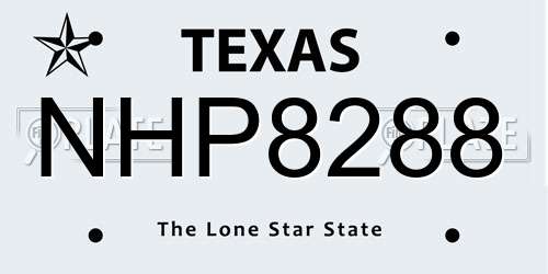 NHP8288 Texas License Plate