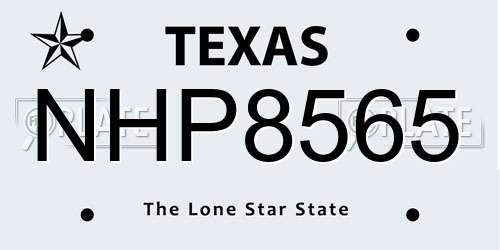 NHP8565 Texas License Plate