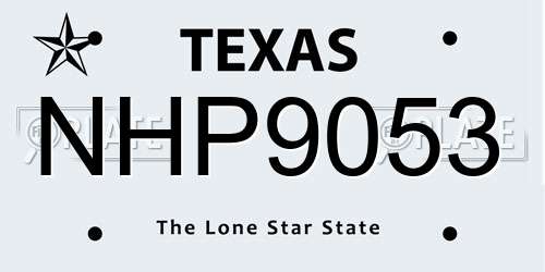 NHP9053 Texas License Plate