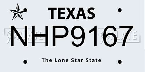 NHP9167 Texas License Plate