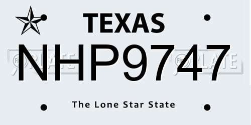 NHP9747 Texas License Plate