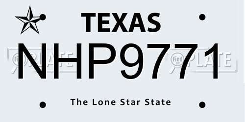 NHP9771 Texas License Plate