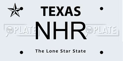 NHR Texas License Plate