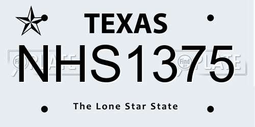 NHS1375 Texas License Plate
