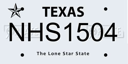 NHS1504 Texas License Plate