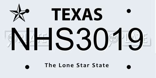 NHS3019 Texas License Plate