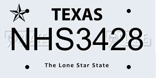 NHS3428 Texas License Plate