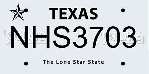 NHS3703 Texas License Plate
