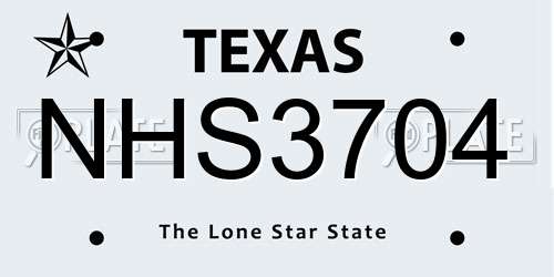 NHS3704 Texas License Plate