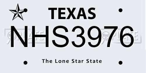 NHS3976 Texas License Plate