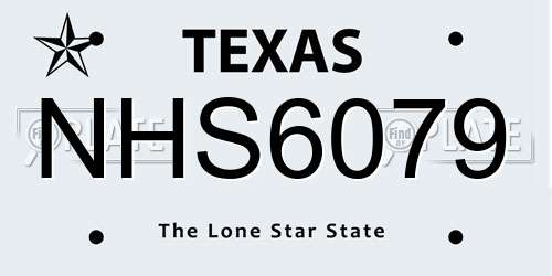 NHS6079 Texas License Plate