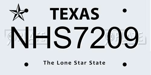 NHS7209 Texas License Plate