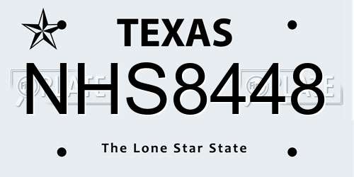 NHS8448 Texas License Plate