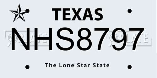 NHS8797 Texas License Plate