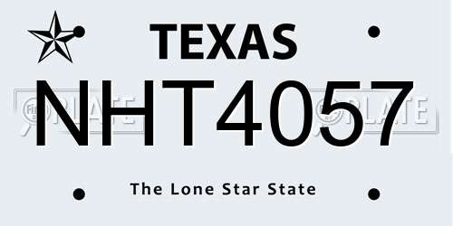 NHT4057 Texas License Plate