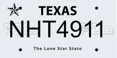 NHT4911 Texas License Plate