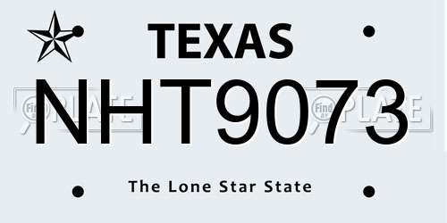 NHT9073 Texas License Plate