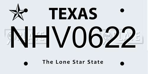 NHV0622 Texas License Plate