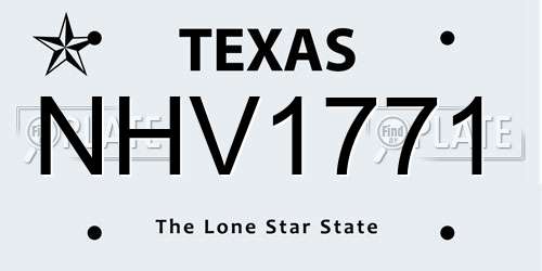 NHV1771 Texas License Plate