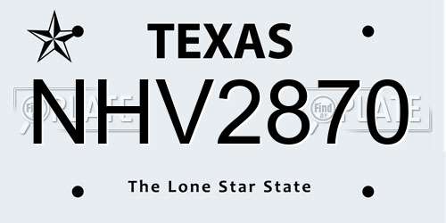 NHV2870 Texas License Plate