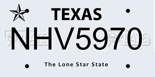NHV5970 Texas License Plate
