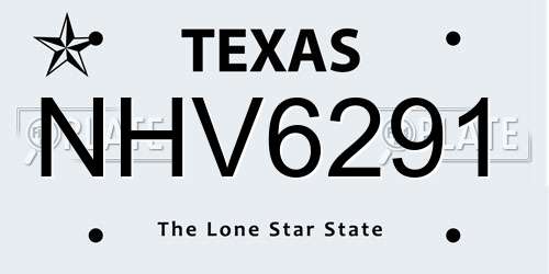 NHV6291 Texas License Plate