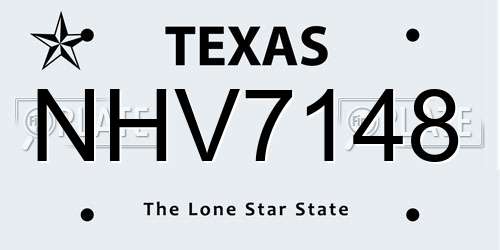 NHV7148 Texas License Plate