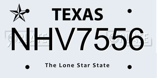 NHV7556 Texas License Plate