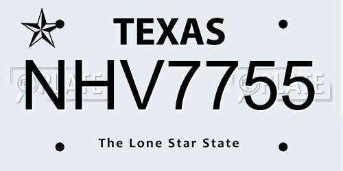 NHV7755 Texas License Plate