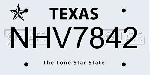 NHV7842 Texas License Plate