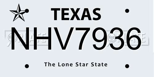 NHV7936 Texas License Plate