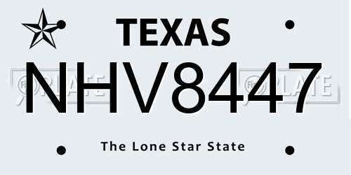 NHV8447 Texas License Plate