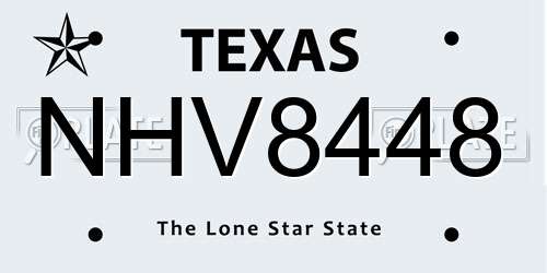 NHV8448 Texas License Plate