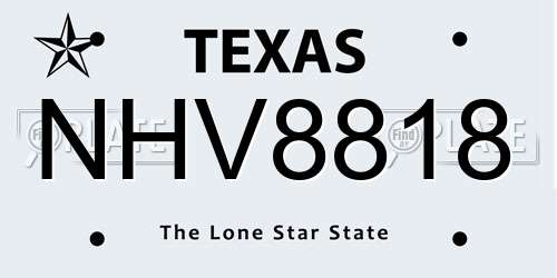NHV8818 Texas License Plate