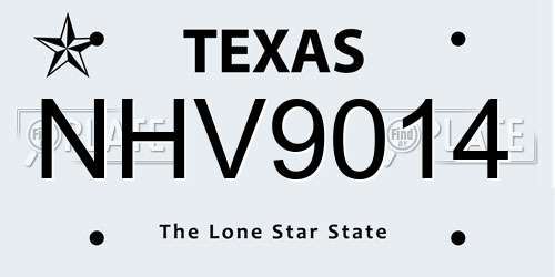 NHV9014 Texas License Plate