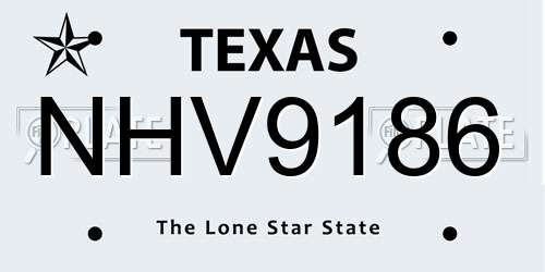 NHV9186 Texas License Plate