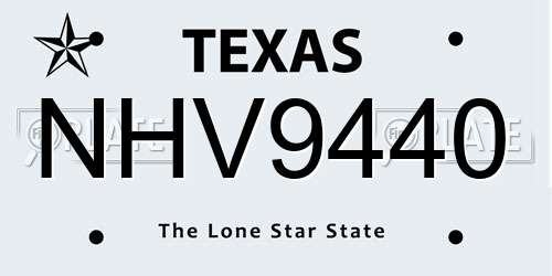 NHV9440 Texas License Plate